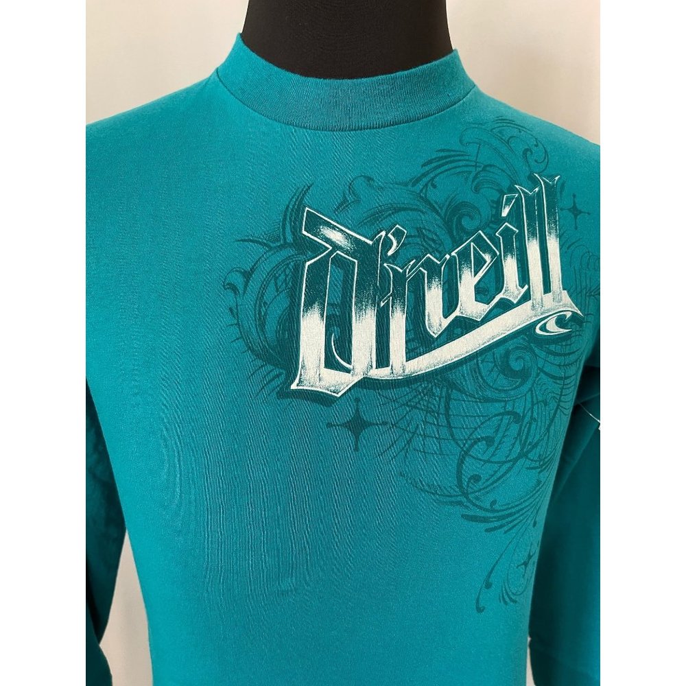 O'Neill Men's Teal Long Sleeve "O'Neill" Front Graphic Tee - Picture 2 of 9